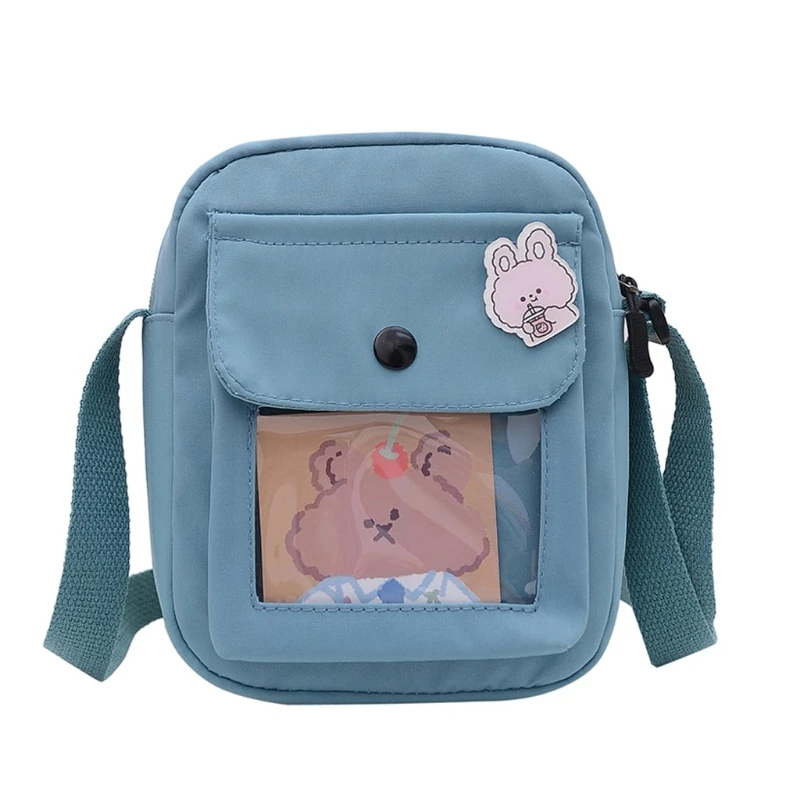 

Japanese College Style Shoulder Bags for Girls Crossbody Nylon Square Messenger Bag with Adjustable Strap Handbag