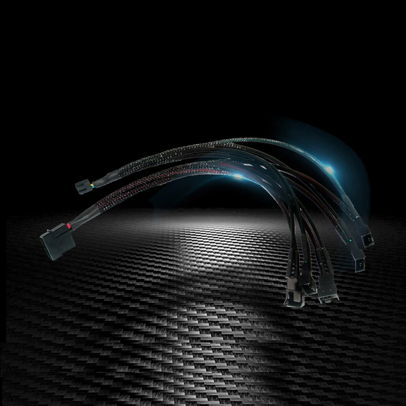 30cm Fan Cable Fan Splitter Molex to 5 Way 3Pin 4Pin PWM Fan Adapter for HDD Optical Drive Computer Case Mining Cooling Fans NEW