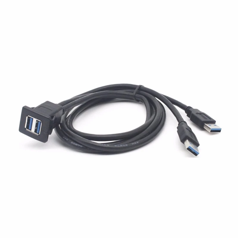 1 м Разъем Кабель USB 3,0 авто автомобильный заподлицо мужчин и женщин удлинитель панель приборной панели квадратная аудио линия для мотоцикла