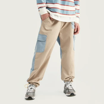 

Inf men's wear 2020 season fashion brand personalized denim splicing Multi Pocket men's casual legging overalls 9Y1545