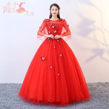 Винтажное Пышное Платье для 15 лет, круглый вырез, аппликация, кружево, недорогое бальное платье, пышное платье, Пышное Платье-mekko