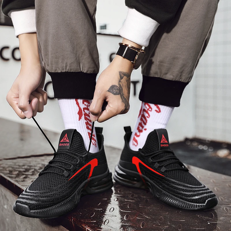 2020 New Spring Summer Flyknit Running Shoes Men Breathable Mesh Men Shoes Cushioning Sneakers Men Sport Shoes Zapatos Hombre