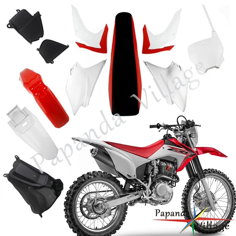 Motorcycle ABS Plastic Fender Kit Body Work Fairing Kit For Honda CRF110 2013-2015 Dirt Pit Bike Red and White