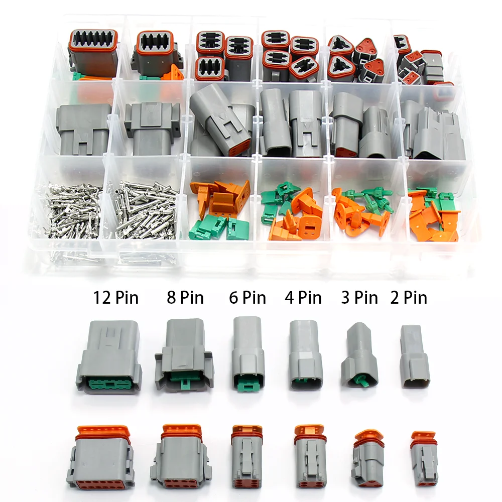 DT 2P 3P 4P 6P 8P 12P wodoodporne złącze elektryczne do silnika samochodu z pinami 22-16AWG drutu mężczyzna kobieta terminale