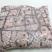 Бисерное и блестящее кружево с белыми жемчужинами и блестками, бисерное кружево с жемчужинами, нигерийское кружевное полотно с вышивкой, кружевная ткань ZP1023