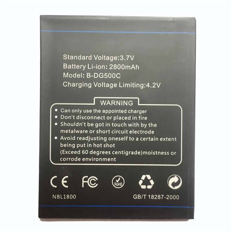 Аккумулятор для мобильного телефона Doogee DG500C DG500 B сменная батарея 2800mAh B-DG500C |