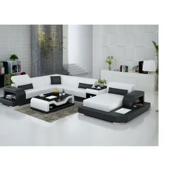 

Top grain leather Deluxe CBM G8006 U-shaped modern design home interior furniture living Room sectional leather sofa set
