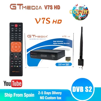 

10PC Fast one year free European cccam line service + GTmedia V7S HD satellite receiver +USB WIFI DVB-S2 DC 12V/1.2A 7line cccam