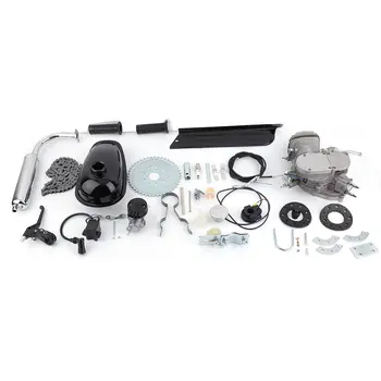

New 2 Stroke 80cc Cycle Motor Engine Kit Gas Great For Motorized Bicycles Cycle Bikes Silver
