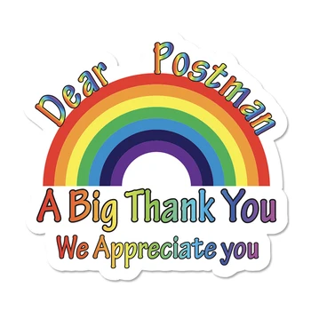 

OCHINE Rainbow Sticker Thank You Postman Appreciation For Key Worker Suitable For Doors Windows Or Any Non Pourous Surface