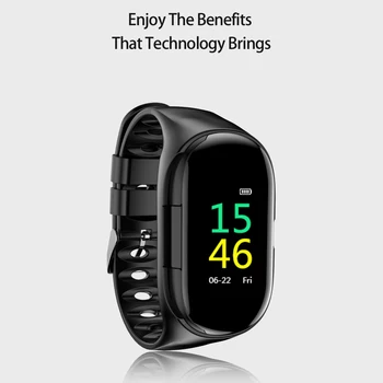 

Heart Rate Monitor Smart watch With BT Earphone Fitness Tracker Blood Pressure Monitor 2 in 1 Intelligent Watch and Earphones