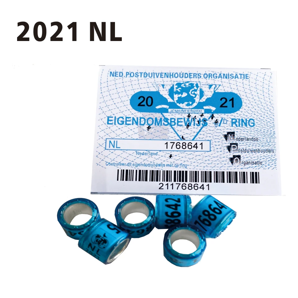 Anillo de pie de Paloma con tarjetas, de 8MM tamaño interno, 50 Uds., 2021 NL