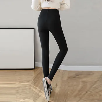 

Fashion Women Trousers Slim Pure Color High Waist Design Ninth Pants Female Elastic Stretch Slim Pencil Skinny Pants #324