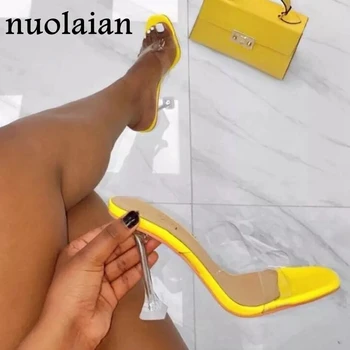 

Women's Crystal Heels Sandals Sexy Summer High Heel Shoes Woman PVC Pumps Sandal Shoe Transparent Slippers Ladies Pump Shoes