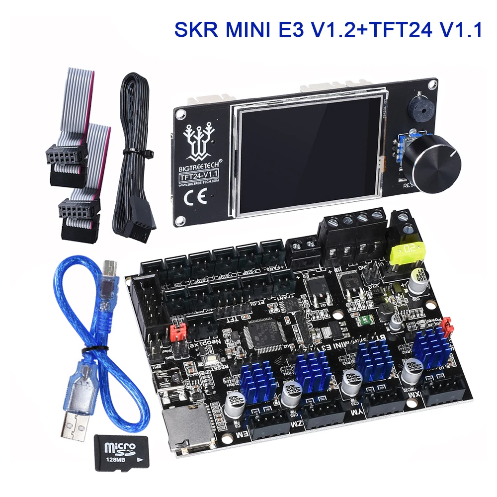Материнская плата BIGTREETECH SKR MINI E3 V1.2 TFT24 V1.1 комплект с панелью сенсорного экрана для