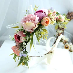 Small Rattan Garland Headdress Model Flower Hair Bands Hair Band Filming Bride Headband