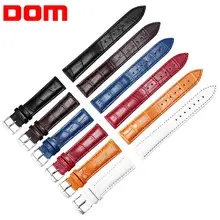 DOM Ремешки для наручных часов, 18 мм, 20 мм, 22 мм, черный, коричневый, белый, красный, синий, желтый, для женщин и мужчин, из искусственной кожи, ремешок, ремень, аксессуары для часов