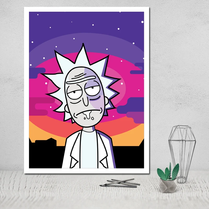 Nordic Style Pictures Wall Art Modular Rick and Morty Canvas Anime Home Decoration Painting Print Poster for Living Room Cuadros