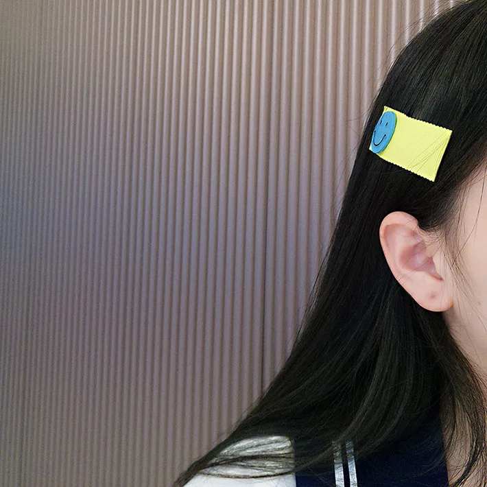 60set/lot 3pcs/set DIY Simple Multi Rainbow Round Button Hair Clips Suits Smile Hairpin Hair Styling Tools Accessories HA1403