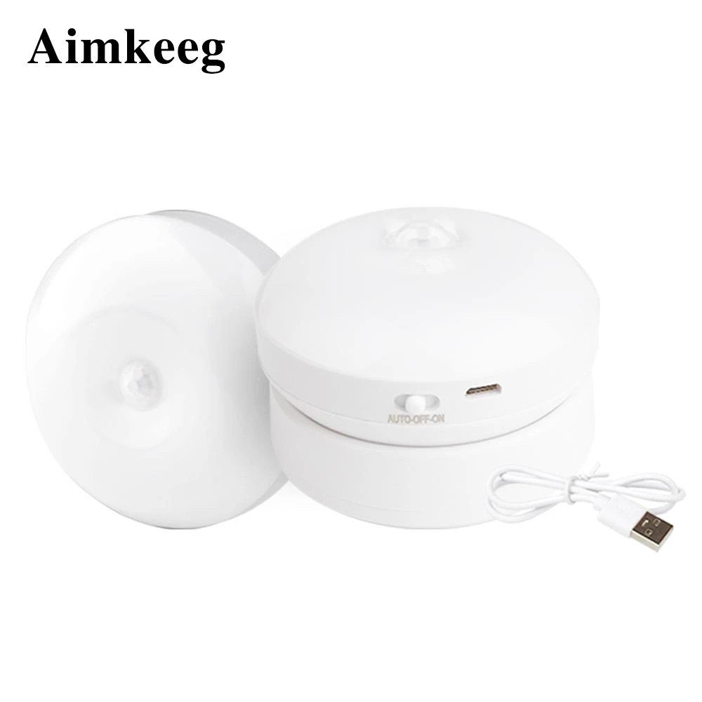 

LED Night Light 360degree Human Body Induction USB Rechargeable Wall Lamp for Home Decoration Stairs Wardrobe Emergency Lighting