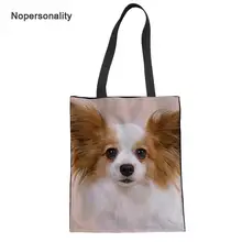 Nopersonality Kawaii Papillon принт складные сумки для покупок Повседневное Для женщин холст тотализатор мешки белье экологический многоразовый Наплечные сумки для шоппинга