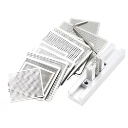 Kit de pochoirs de remballage avec Station de remball universelle, 27 pièces, maille en acier, puce pour ordinateur portable Flux BGA 