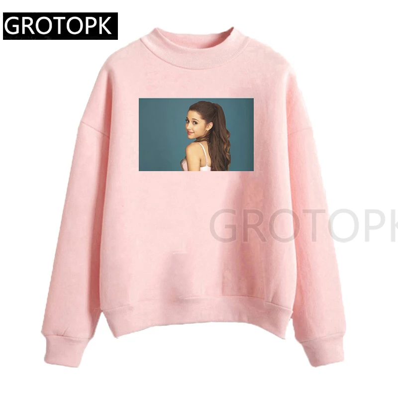 Ariana Grande Harajuku женские толстовки и худи женские розовые и Белые Повседневные флисовые худи с капюшоном для женщин и девушек