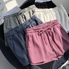 Short de Sport taille haute pour Femme, vêtement d'été ample, noir, rose
