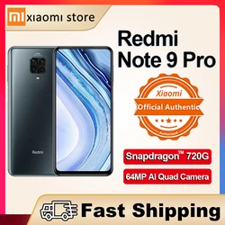 Глобальная версия Redmi Note 9 Pro 6 ГБ 64 Гб NFC Смартфон Xiaomi 64-мегапиксельная четырехъядерная камера Snapdragon 720G-оплатить 2400x1080 30 Вт QC 2020 ЕС