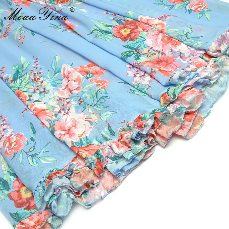 MoaaYina Sexy Backless Ruffles Blue Floral Print Wide-legged Jumpsuit Women Summer Elegant Holiday Bodysuit New MoaaYina Sexy Backless Ruffles Blue Floral Print Wide-legged Jumpsuit Women Summer Elegant Holiday Bodysuit New