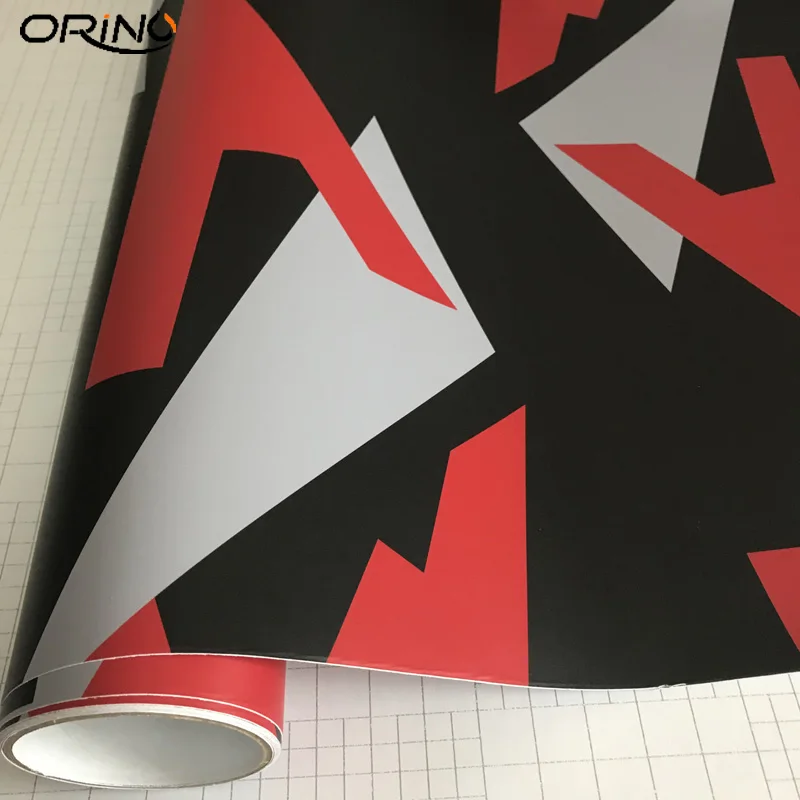 Black Red Grey Vinyl Film Sticker-5