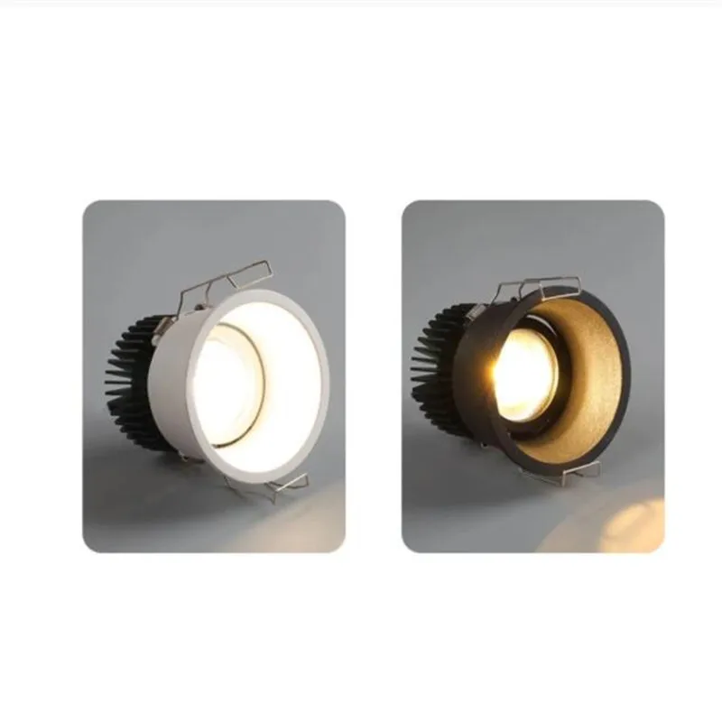 6PCS Dimmable 좁은 테두리 내장 된 눈부심 방지 COB 천장 Recessed Downlight 7W 9W 12W 15W 18W 20W 호텔 빌라 조명