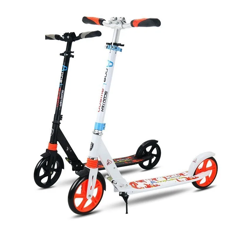 

SHOUHUTONGNIAN Kick Scooter Adults PU Wheel Children Skate Double Buffer Portable Height Adjustable Foot Riding Portable Scooter