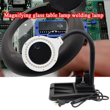 

New 6W 40LED 5X/10X Magnifier Glass with Gadget Storage Design Desk Lamp Beside Light Magnifying Lens Printing LED desk lamp