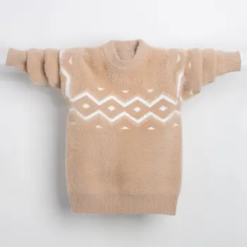 

Boys Sweater Pullover 2020 New Children's Imitation Mink Velvet Fashion Round Neck Thickened Children Boys Autumn and Winter 2T