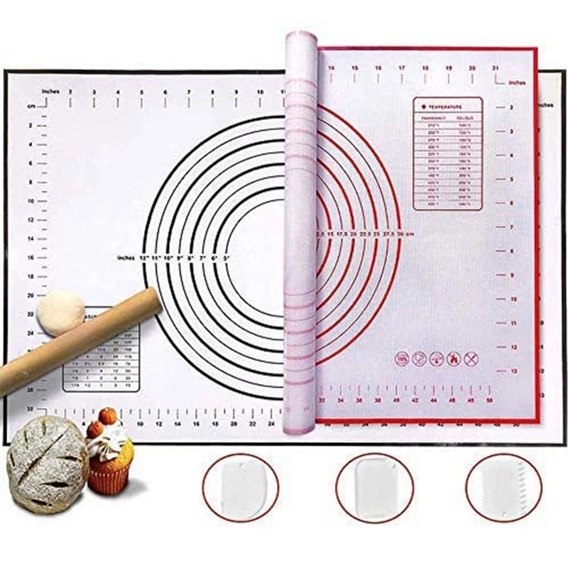 4 Sizes Non-slip Non Stick Silicone Pastry Mat Silicone Baking Mat