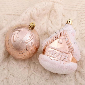 

A set of decorations plastic 5 pcs "House" (3 balls d-7.5 cm, 2 houses) 4942099
