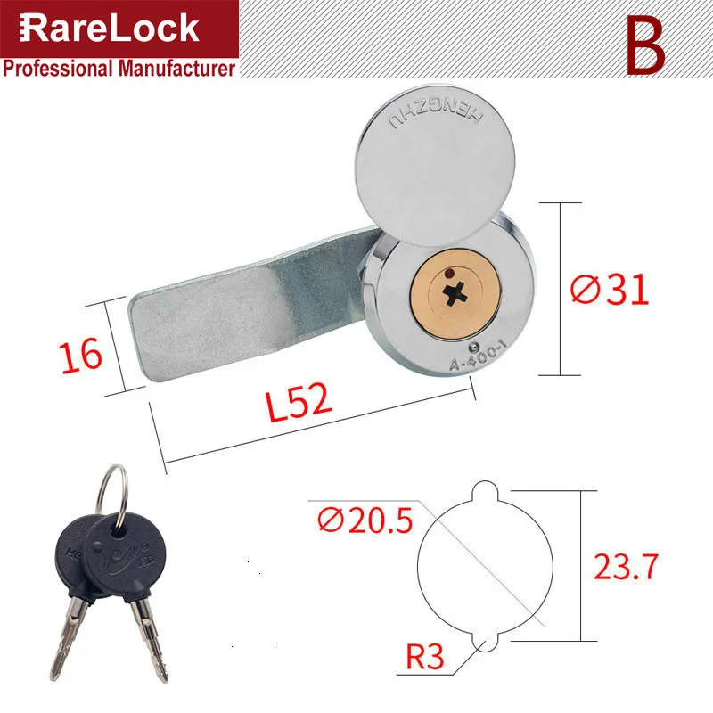 Rarelock флажковый замок для шкафа с крышкой 2 трубчатые крестовые ключи для внешней коробки двери почтового ящика промышленного оборудования LK1002 ff