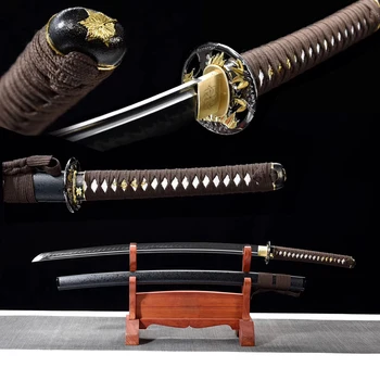 

Japanese style Functional Katana sword 1060 high carbon steel tempered sharpness hardened hand-forged metal craft