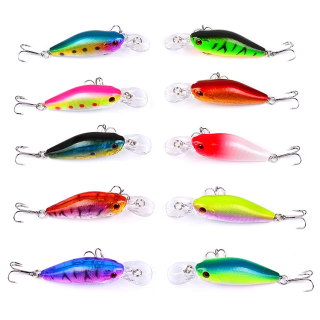 10pcs Hot Sale 7cm 8g Hard Minnow Fishing Lure Topwater Floating