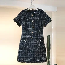 Осеннее и зимнее Новое Стильное женское платье в западном стиле, приталенное ТРАПЕЦИЕВИДНОЕ ПЛАТЬЕ с жемчужной застежкой на молнии, женское платье