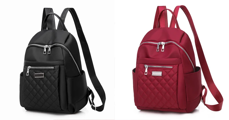 Роскошные брендовые сумки для женщин Новая мода ткань Оксфорд на молнии женский рюкзак школьная сумка высокого качества сумка