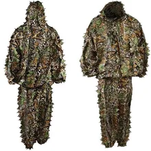 Открытый Камуфляж Охота 3D лесной лист куртка брюки набор