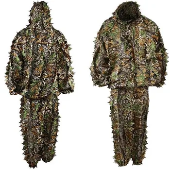 

Outdoor camouflage hunting 3D forest leaf jacket jacket trousers set