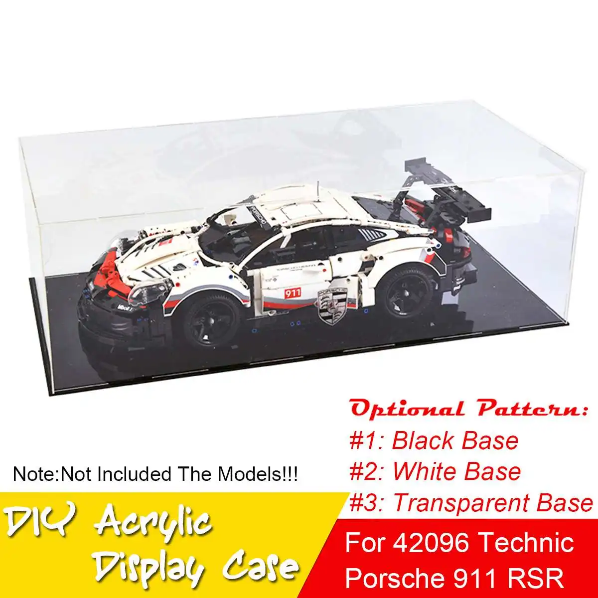 

DIY Acrylic Display Case Box for 42083 42056 42096 for Bugatti Chiron for 911 GT3 RS Bricks Toy (Only Box Included)