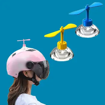 

Two-leaf Rotating With The Wind Bamboo Dragonfly Motorcycle Electric Car Helmet Decoration Propeller Helmet Windmill
