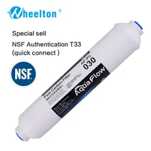 Wheelton Offre T33 D'eau Filtre Post-Carbone Pour Purificateur de Filtre À Eau Système RO-REVERSE D'OSMOSE Rapide Connect10 Pouces