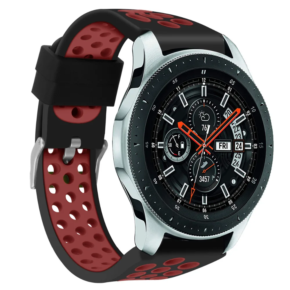 YHNUJM 22 мм ремешок на запястье для samsung Galaxy Watch 46 мм SM-R800 Смарт-часы, двойной цвет дышащий ремешок для часов