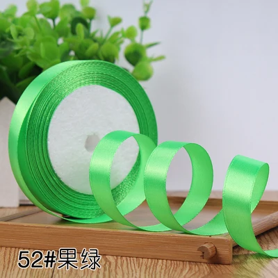 52fruit green Атласная лента корсажные ленты ручной работы DIY аксессуары для головных уборов Свадебная декоративная накидка подарок 40 мм 5 метров - Цвет: 52fruit green