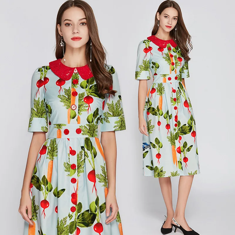 

Ozhouzhan WOMEN'S Dress Fashion 2018 Early Autumn D Home Europe And America Big Brand Lace Joint Waist Hugging Dress Cotton Skir